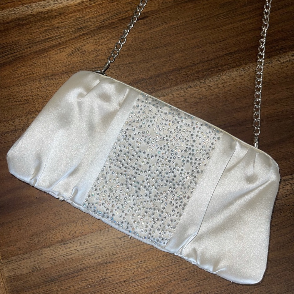 Betsey Johnson White Rhinestone Clutch